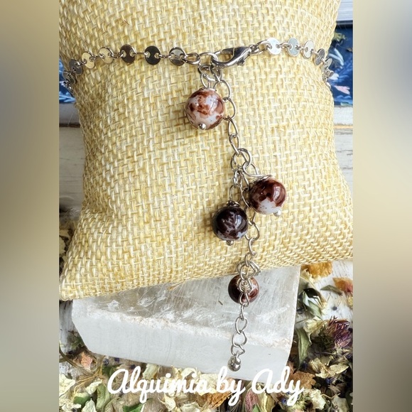 Brown Agate charms adorned bracelet/joy and protection - Picture 1 of 7